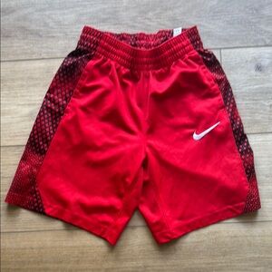 Nike Red and Black Patterned Athletic Shorts